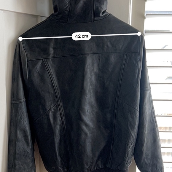 ARK REWORKED BLACK LEATHER JACKET WITH HOOD - Picture 4 of 5